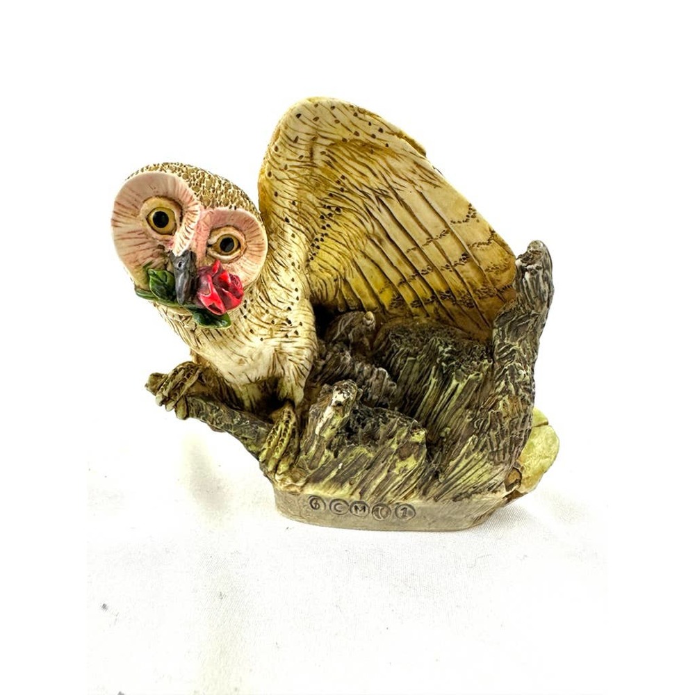 Harmony Kingdom Owl With Rose Statue Valentines Day Gift Love Forest Animal